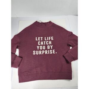 Jennyfer Red Hooded Long Sleeve Statement Sweater Women's Size S‎ Small